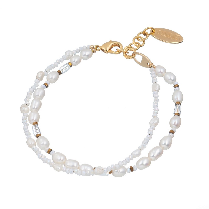 Изображение товара Браслет LANZEROTTI Splendore двойной с жемчугом и гематитом женский