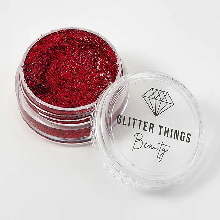 Изображение товара GLITTER THINGS Глиттер Гель Блёстки для глаз, лица и тела "Красный Поцелуй", Красный