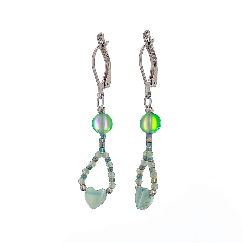 Изображение товара LANZEROTTI Серьги Ispirazione, перламутр, хрусталь, кристалл, цвет: Бирюзовый, размер: 5