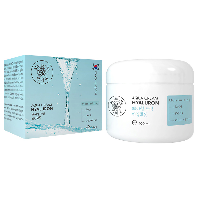 Изображение товара MI-RI-NE Увлажняющий аквакрем для кожи лица, шеи и декольте HYALURON, 100 мл