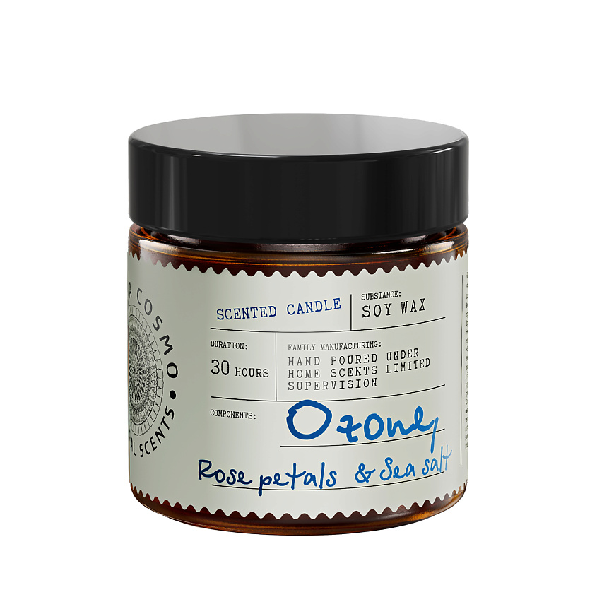 Изображение товара Ароматическая свеча из соевого воска Озон роза и морская соль 88 г