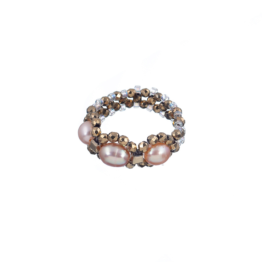 Изображение товара Кольцо Pesca из бижутерного сплава с жемчугом и гематитом размер 18