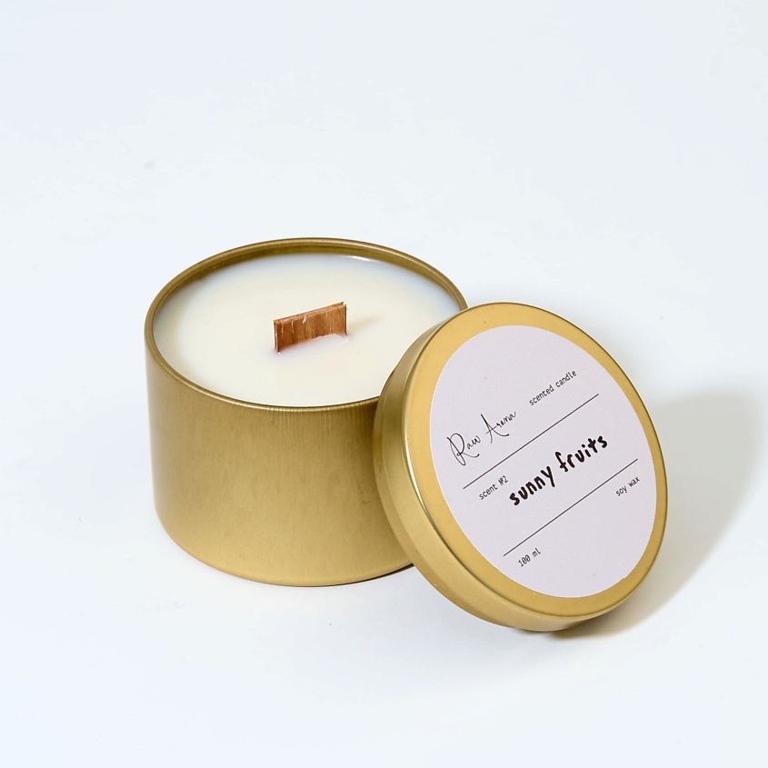 Изображение товара Ароматическая свеча Sunny Fruits 100 мл с цитрусовым ароматом для дома и путешествий