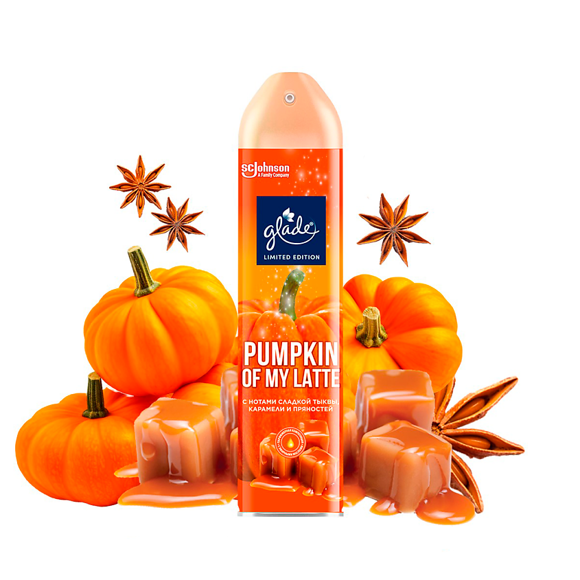 Изображение товара GLADE Освежитель воздуха аэрозоль Pumpkin of my latte, 300 МЛ