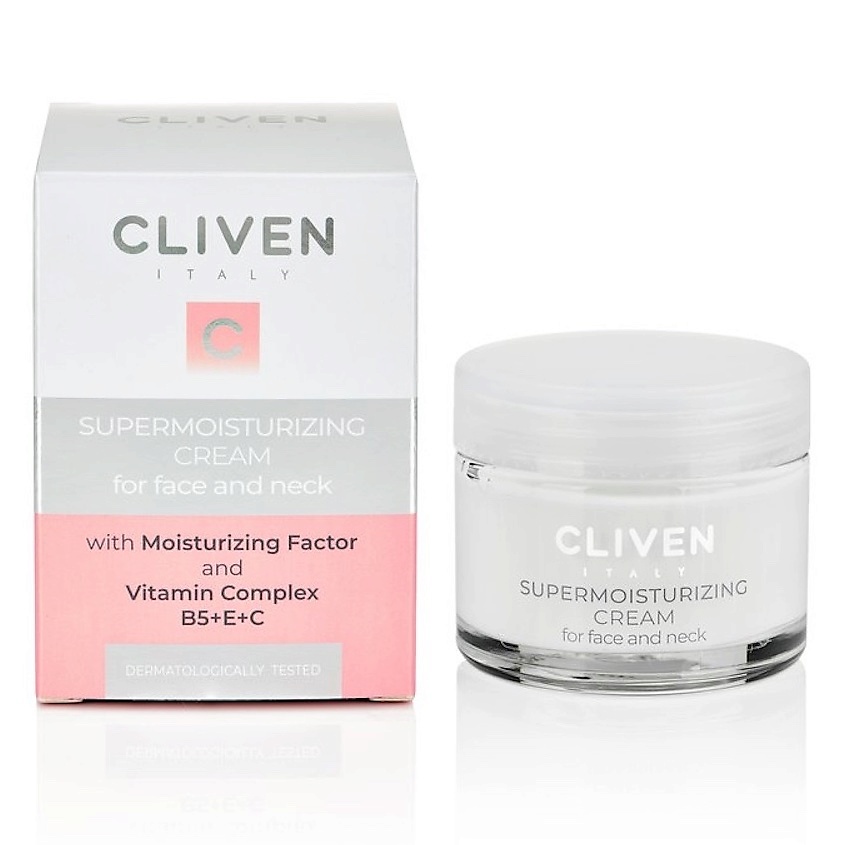 Изображение товара Крем для лица и шеи Cliven суперувлажняющий 50 мл с витаминами и натуральными компонентами