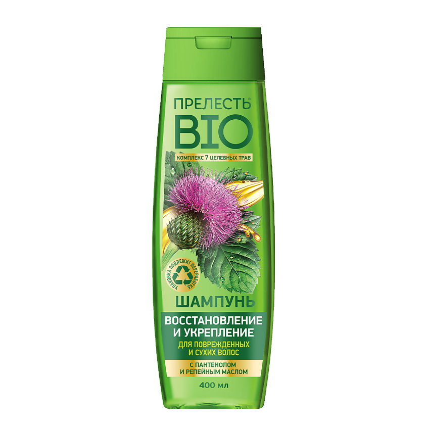 Изображение товара ПРЕЛЕСТЬ PROFESSIONAL Шампунь «Восстановление и укрепление» с репейным маслом, 400 мл