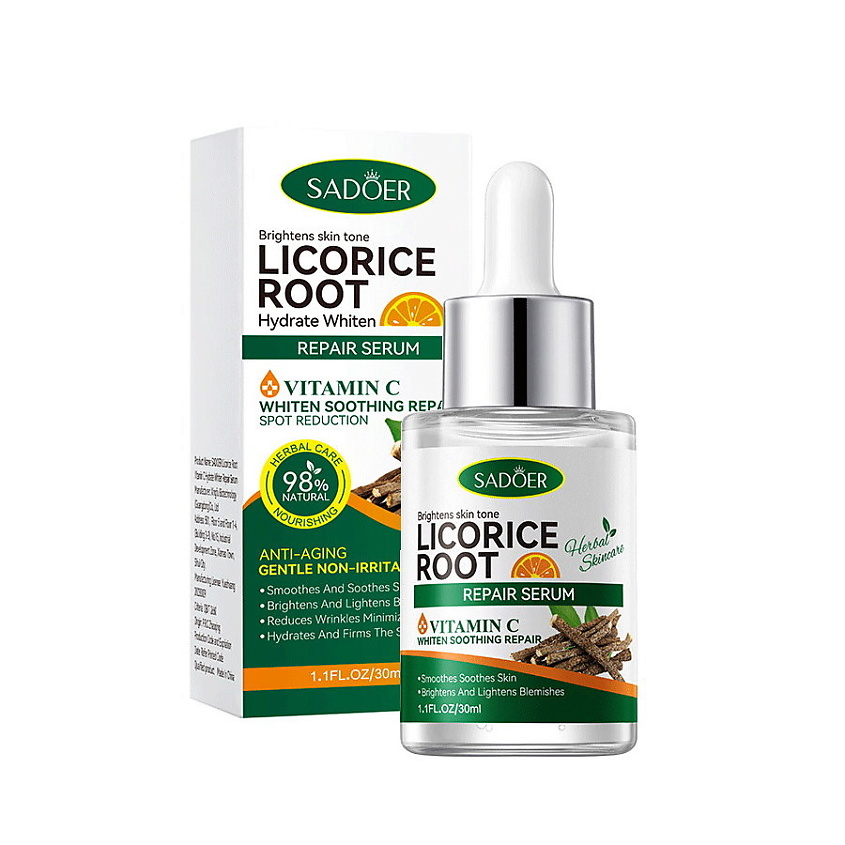 Изображение товара SADOER Сыворотка для лица с витамином С и экстрактом из корня солодки, 30 мл.