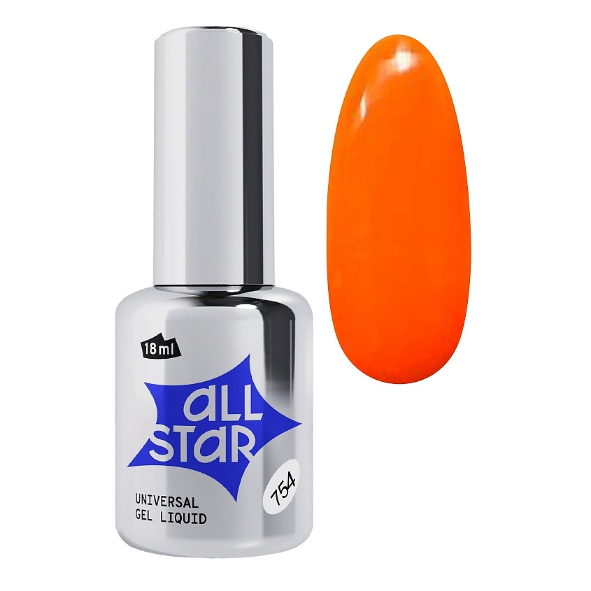 Изображение товара ALL STAR PROFESSIONAL Гель скульптурный Coral Neon 754 низкая вязкость 18 мл
