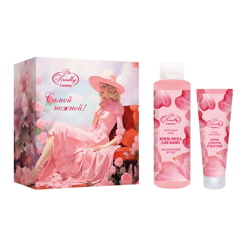 Изображение товара LISS KROULLY Подарочный набор WN-2401 Крем-пена для ванн Магический бутон Крем для рук и ногтей, 260 мл+ 75 мл