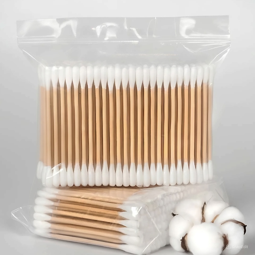 Изображение товара LUNAR LABORATORY Бамбуковые ватные палочки 1000 штук биоразлагаемые для макияжа, 1 шт.