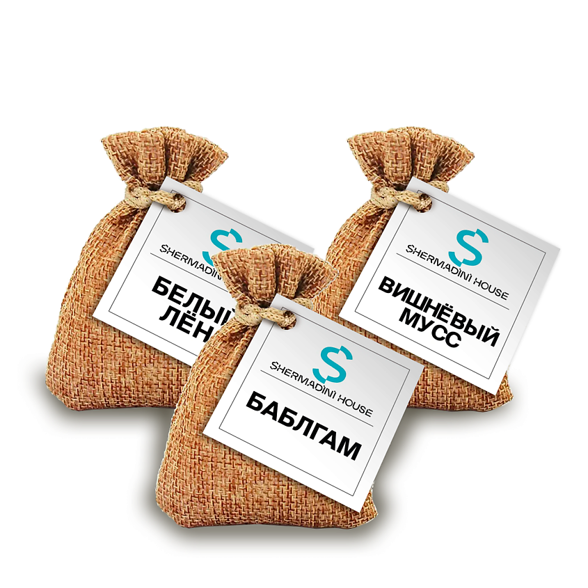 Изображение товара SHERMADINI HOUSE Ароматическое саше - белый лен, баблгам, вишневый мусс, 3 шт.