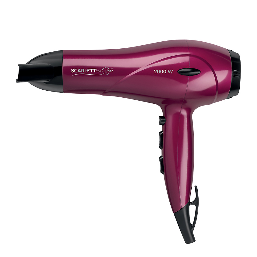 Изображение товара SCARLETT Мощный фен для волос SC-HD70I67, турмалиновая ионизация, 2000 Вт, Бордовый
