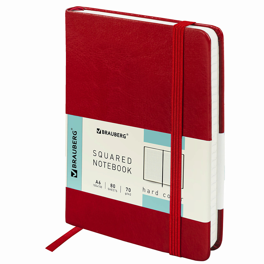 Изображение товара BRAUBERG Блокнот А6 Metropolis Special 80 листов, Красный