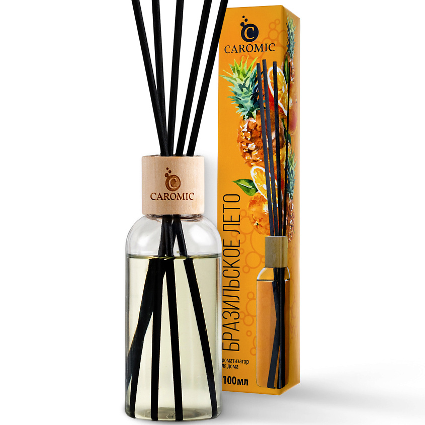 Изображение товара CAROMIC Диффузор ароматизатор для дома с палочками Бразильское лето, 100 мл