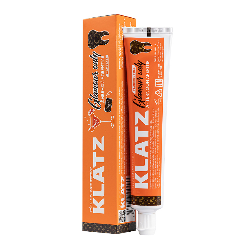 Изображение товара Зубная паста KLATZ GLAMOUR ONLY дневной аперитив без фтора 75 мл для женщин