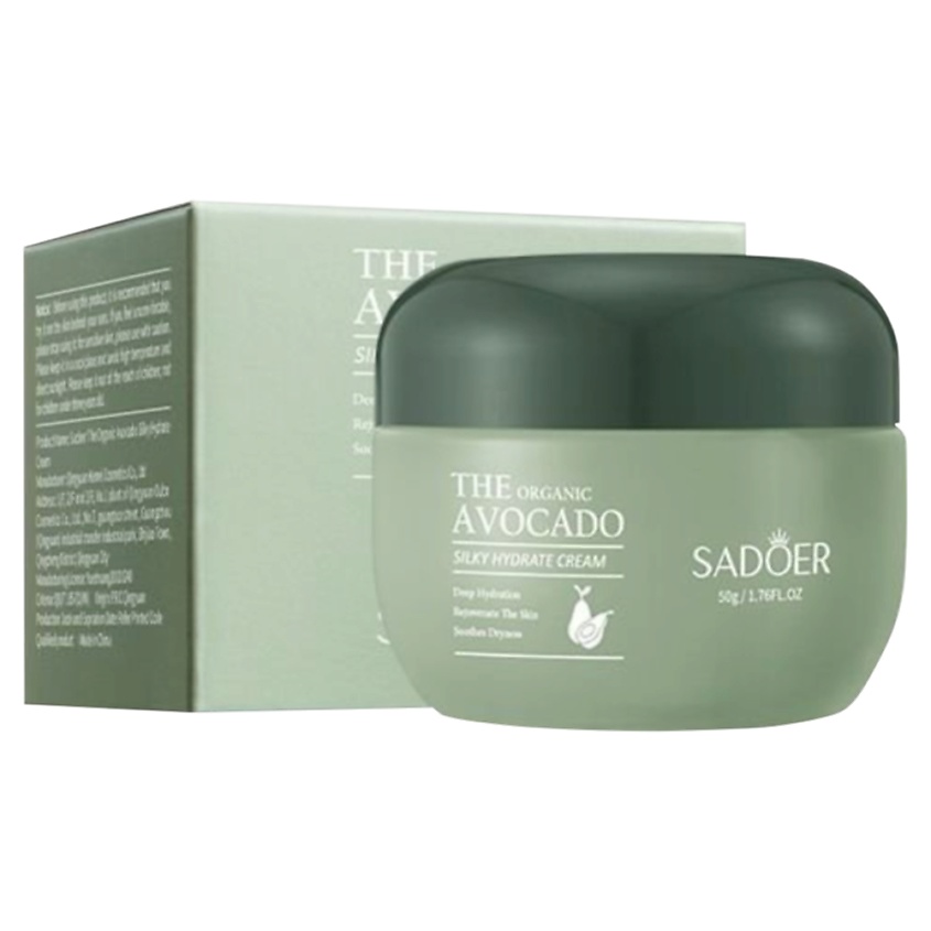Изображение товара SADOER Крем для лица органический увлажняющий с экстрактом авокадо, 50 гр