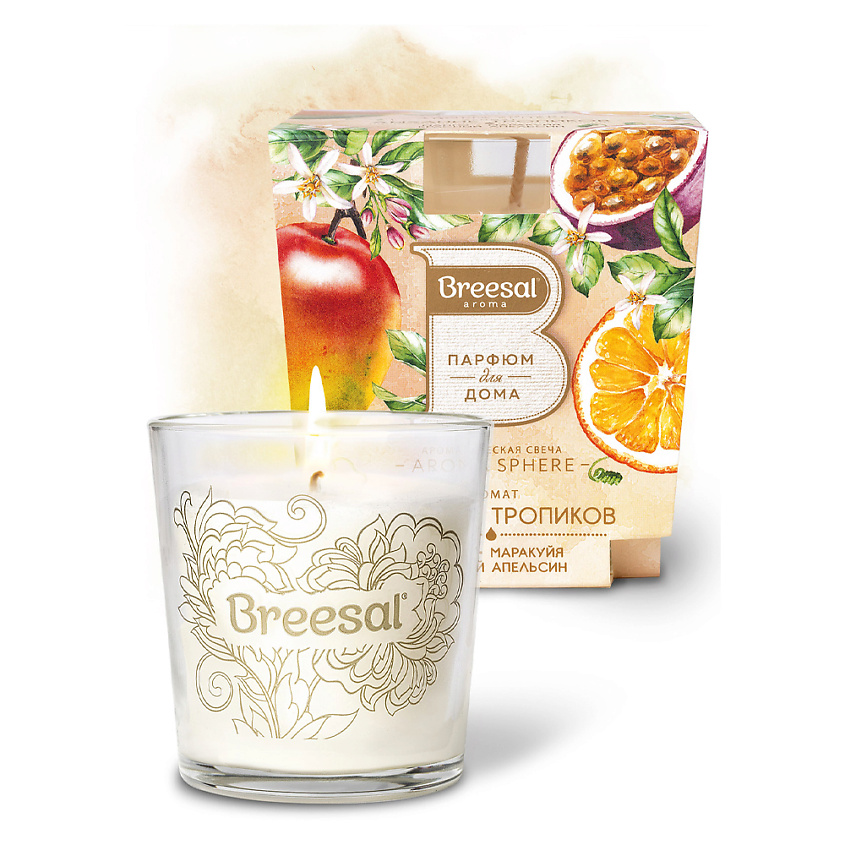 Изображение товара Ароматическая свеча Aroma Sphere Дыхание тропиков 170 г, длительное горение