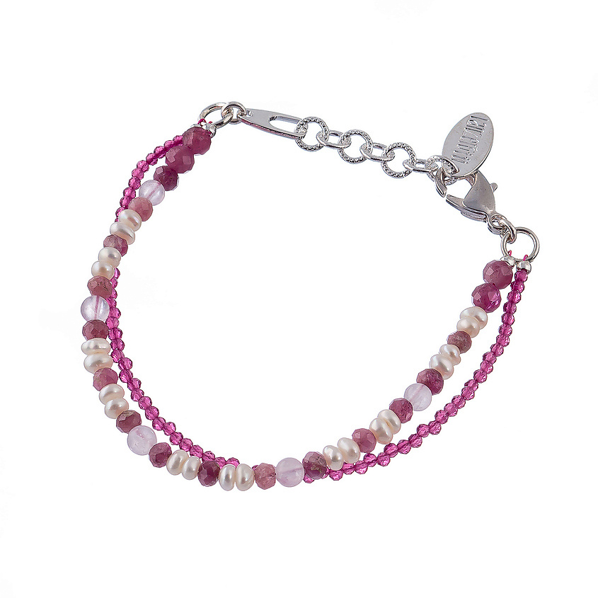 Изображение товара LANZEROTTI Браслет, Monroe, кварц, жемчуг, турмалин, кристаллы, цвет: Розовый, размер: 19.5