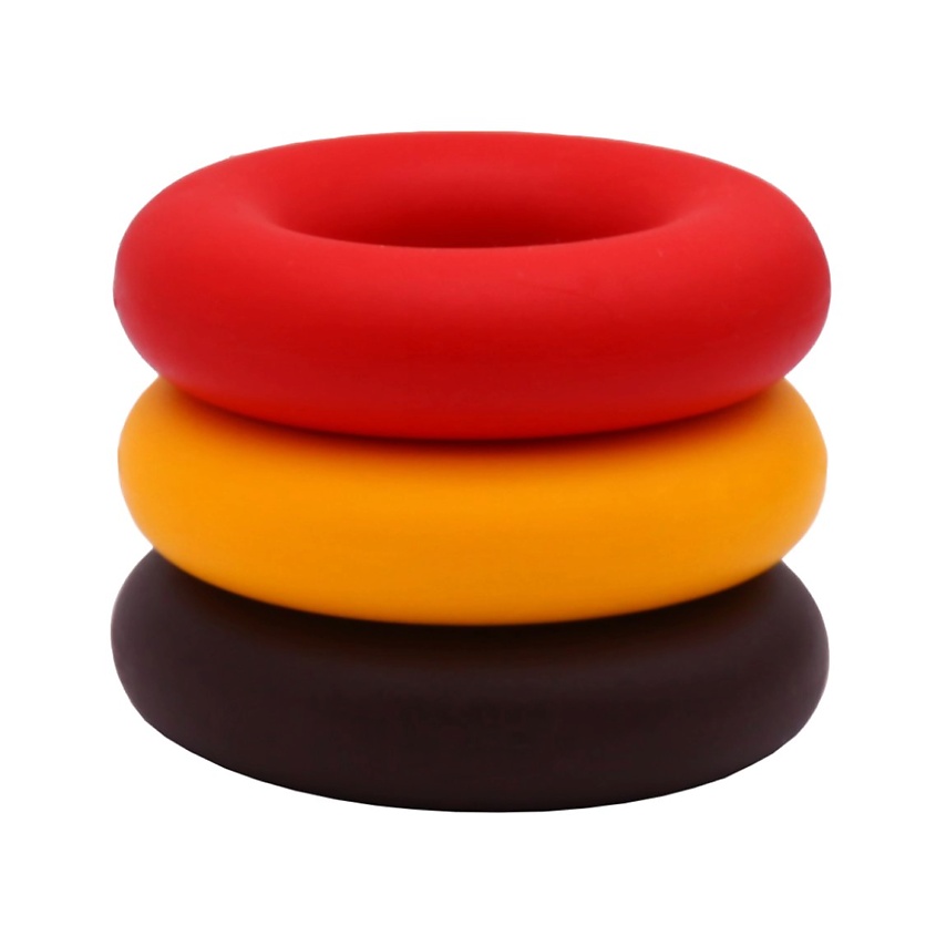 Изображение товара FORTIUS Набор кистевых эспандеров 10,20,30 кг, Красный, желтый, коричневый