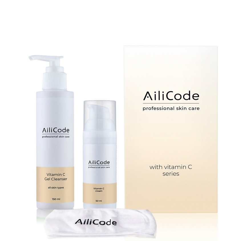 Изображение товара AILICODE Набор с Витамином С, 1. Гель для умывания с Витамином С, 2.Крем для лица и шеи с Витамином С,