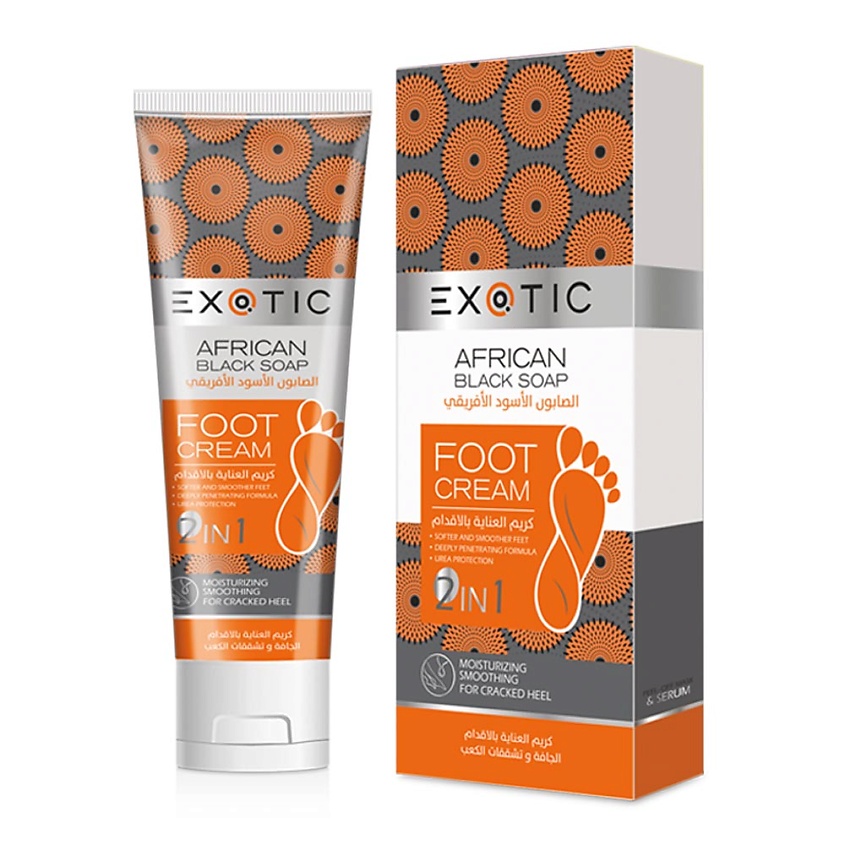 Изображение товара EXOTICMOOD Крем для ног 2 в 1: чёрное африканское мыло и мочевина, 100 мл