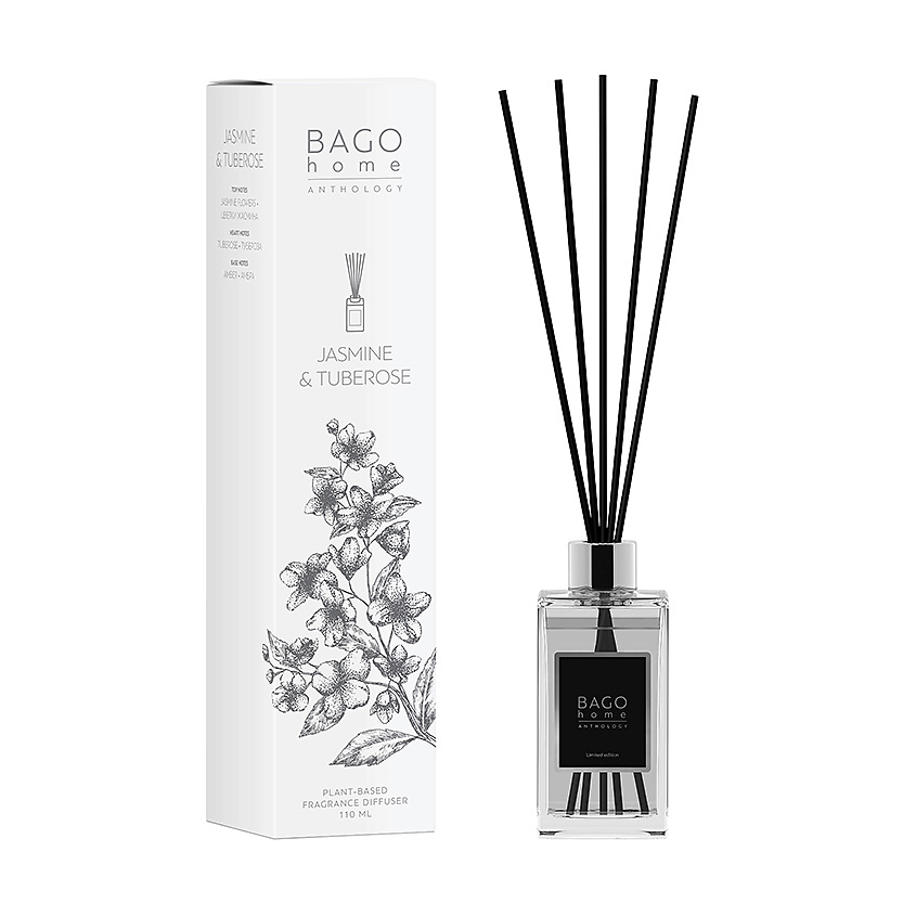 Изображение товара Ароматический диффузор Жасмин и тубероза 110 мл BAGO HOME английский стиль