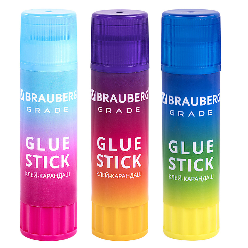 Изображение товара Клей-карандаш BRAUBERG GRADE 3 шт 21 г для школы офиса и творчества