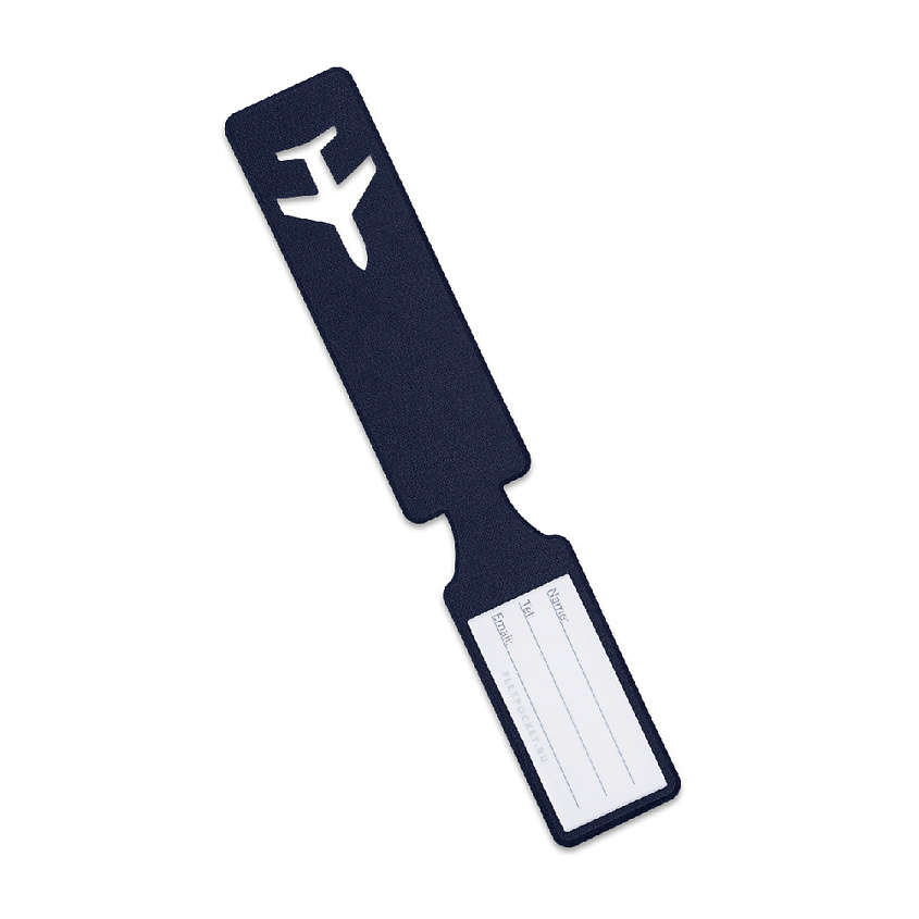 Изображение товара ФЛЕКСПОКЕТ Бирка багажная из экокожи на чемодан, сумку, рюкзак, синий