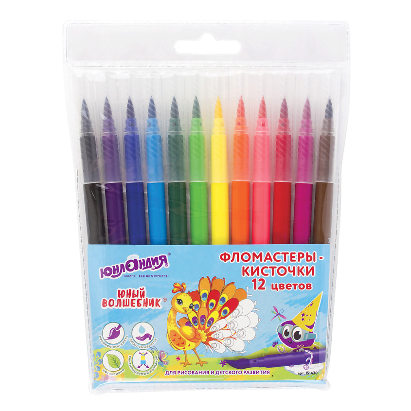 Изображение товара Фломастеры ЮНЛАНДИЯ Юный волшебник 12 цветов