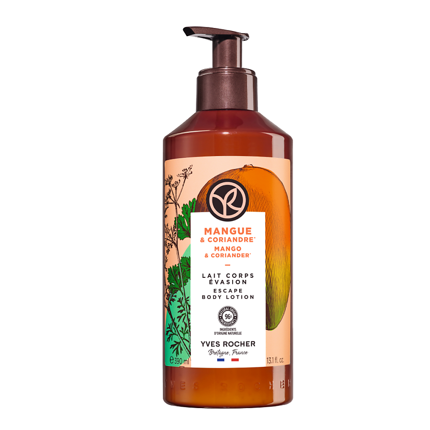 Изображение товара YVES ROCHER Молочко для тела «Манго & кориандр», 390 мл для увлажнения кожи