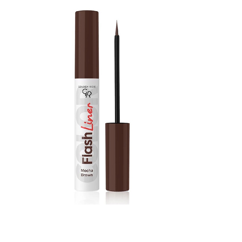 Изображение товара GOLDEN ROSE Подводка для глаз FLASH LINER COLORED EYELINER 108_MOCHA BROWN яркая водостойкая жидкая