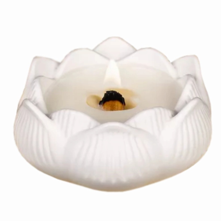 Изображение товара SHE STYLE Арома свеча Жасмин в подсвечнике из гипса для декора дома, 1 шт