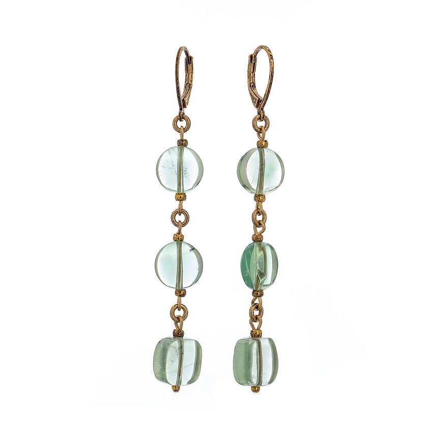 Изображение товара LANZEROTTI Серьги Ispirazione, флюорит, цвет: Зеленый, размер: 7