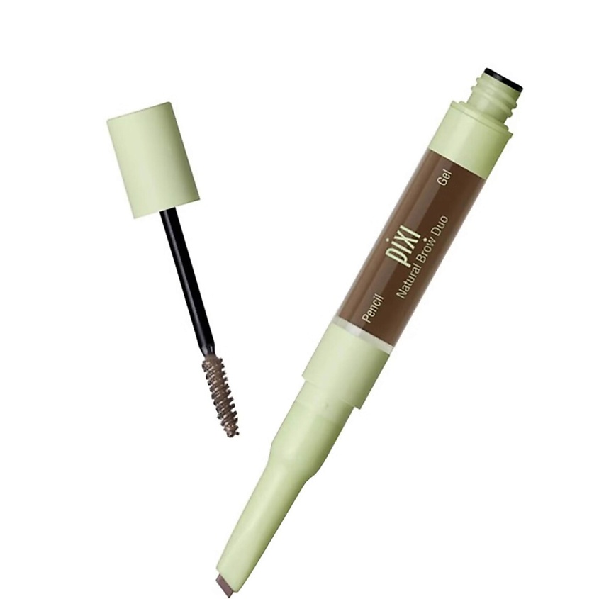 Изображение товара PIXI Двусторонний карандаш и гель для бровей Natural Brow Duo, Natural Brown; объем 0,2 г + 2.5 мл