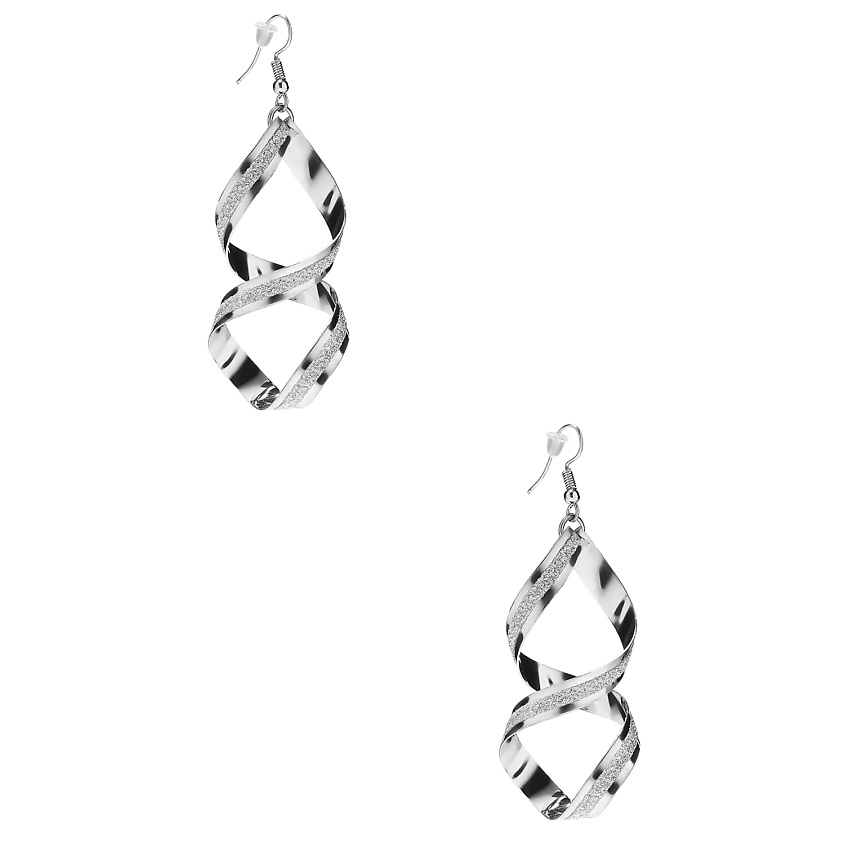 Изображение товара Серьги NOTHING BUT LOVE Рапунцель из бижутерного сплава серебристое напыление 8 см