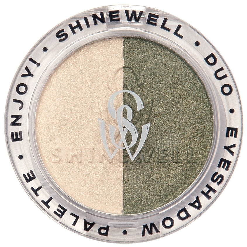 Изображение товара SHINEWELL Тени для глаз Enjoy duo, Молочный мерцающий, зеленый нефрит