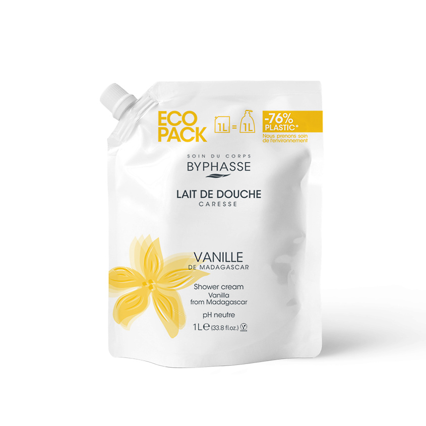Изображение товара BYPHASSE ECOPACK Гель для душа CARESSE ванильный, 1000 мл