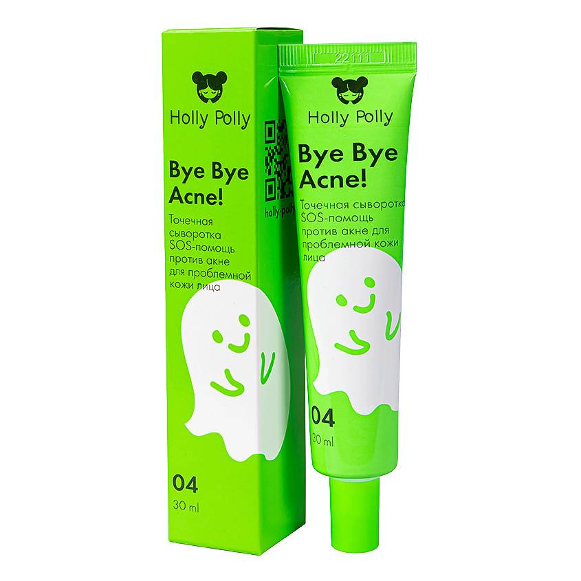 Изображение товара HOLLY POLLY Точечная сыворотка SOS-помощь Bye Bye Acne! против акне для проблемной кожи лица, 30 мл