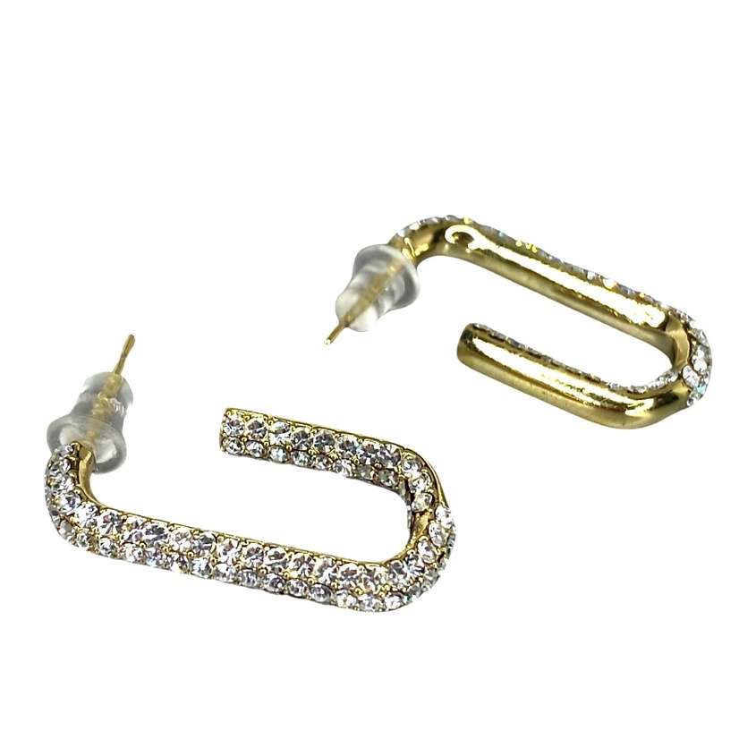 Изображение товара AMANTE CRYSTAL Серьги полукольца strass Au, Золотой