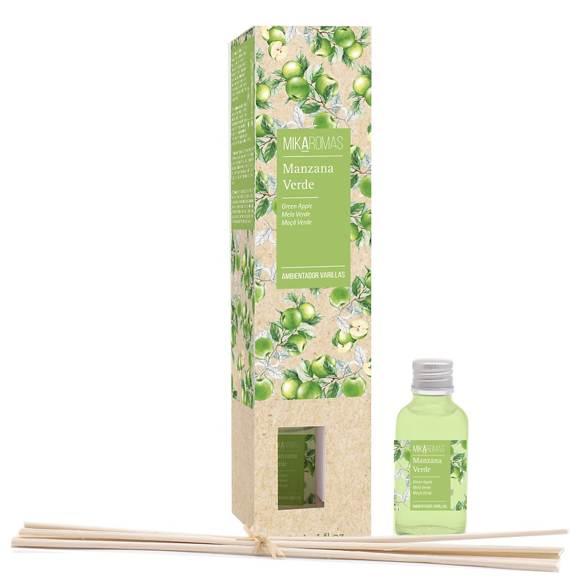 Изображение товара MIKAROMAS Ароматизатор воздуха с палочками Зеленое Яблоко, 30 мл