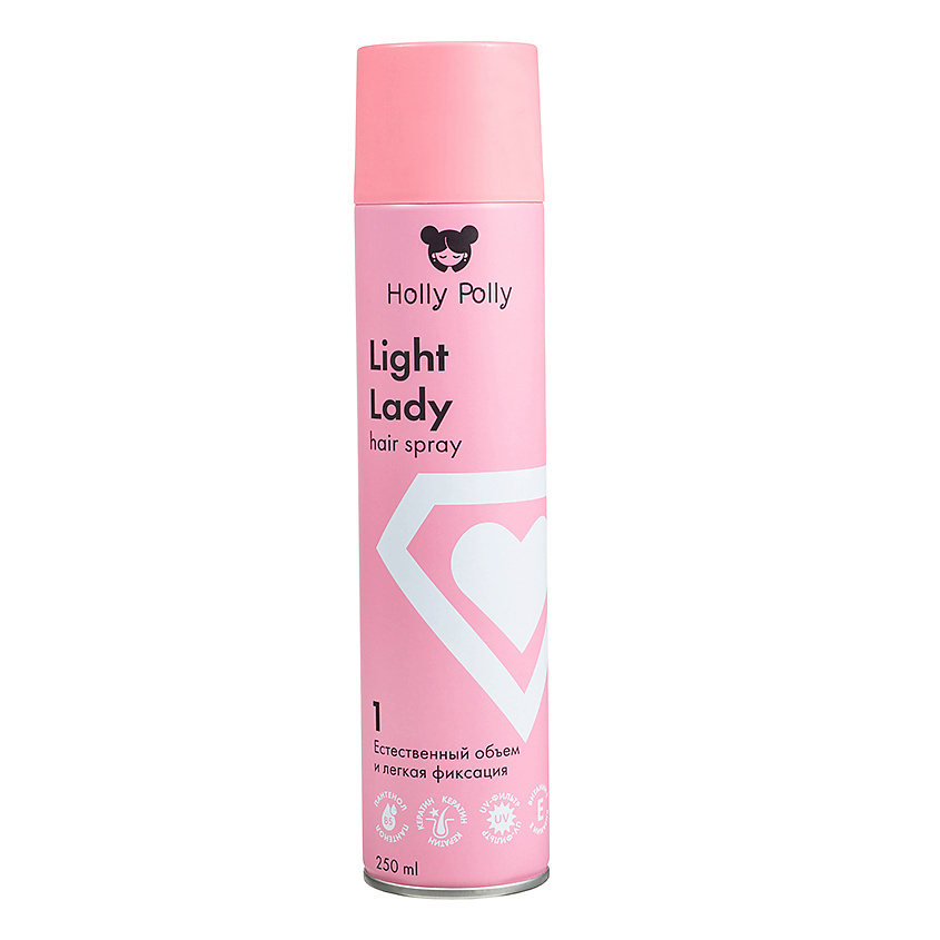 Изображение товара HOLLY POLLY Лак для волос Light Lady Естественный Объем и Легкая Фиксация, 250 мл
