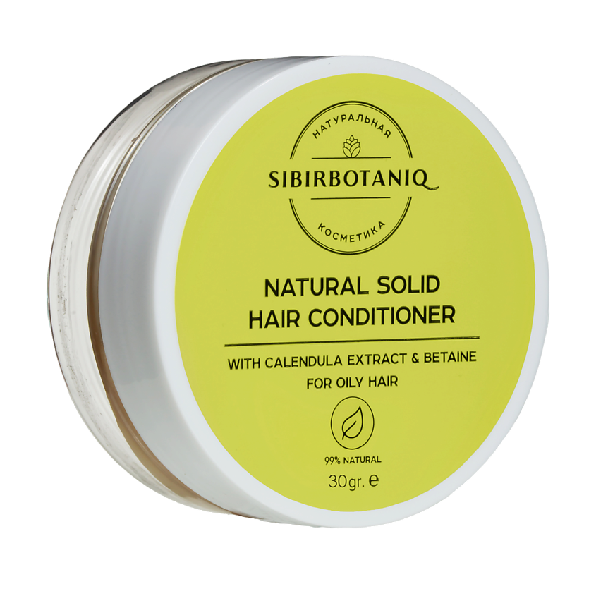 Изображение товара SIBIRBOTANIQ Натуральный твёрдый кондиционер с календулой для жирных волос, 30 г