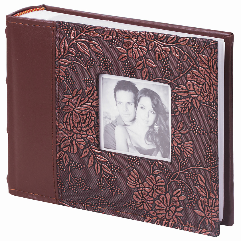 Изображение товара Фотоальбом BRAUBERG под кожу 100 фото 10х15 см коричневый стильный и прочный