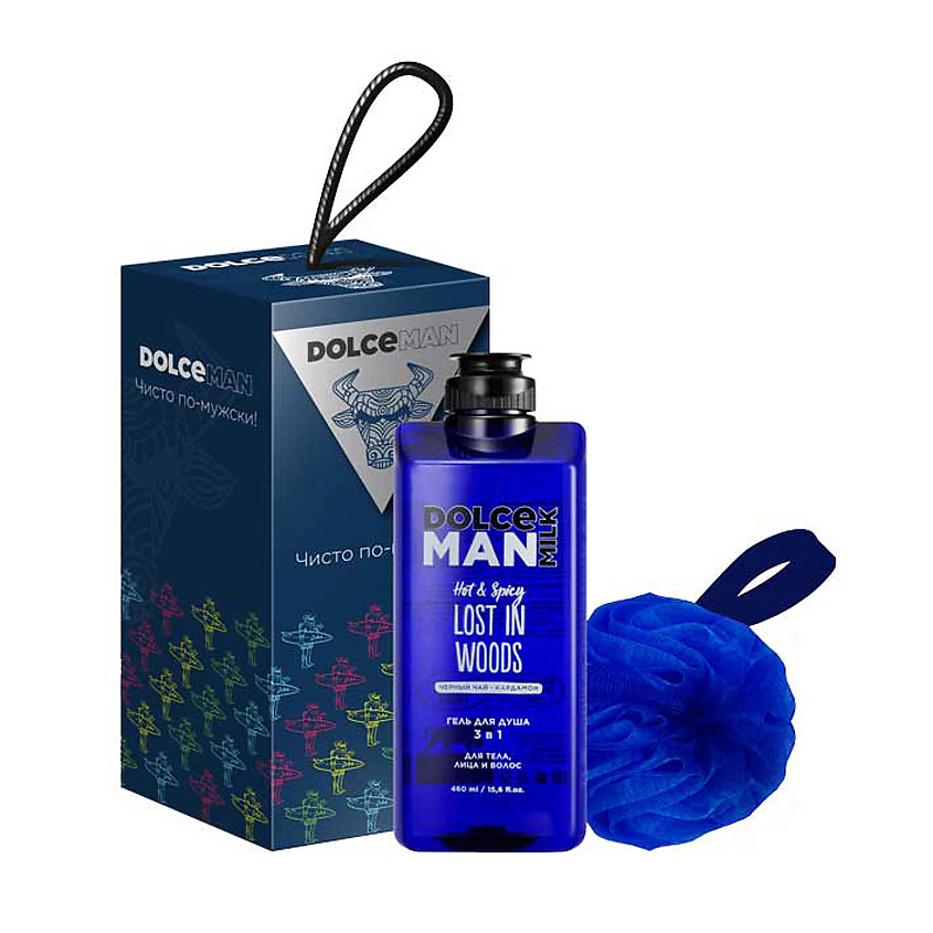 Изображение товара Набор для ухода за телом DOLCE MILK 267 MAN гель и губка фиолетовая