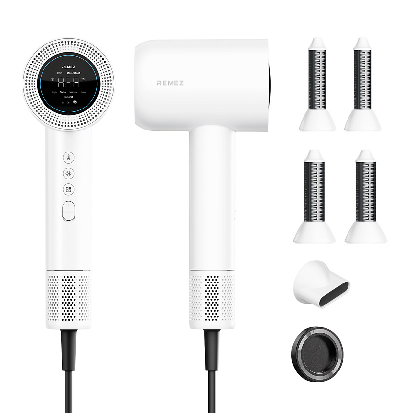 Изображение товара Фен-стайлер REMEZ S+ RMB-708B с персональной настройкой температуры белый