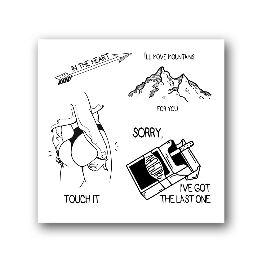 Изображение товара Временные тату TATTS 10*10см для взрослых и детей