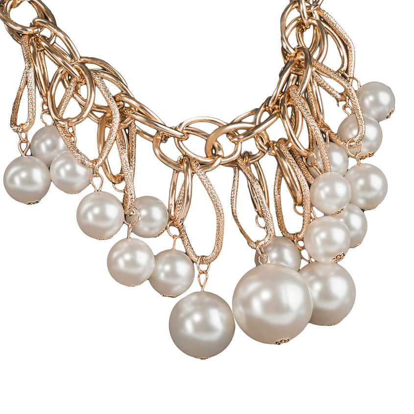 Изображение товара Женское ожерелье из искусственного жемчуга и сплава с регулируемой застежкой