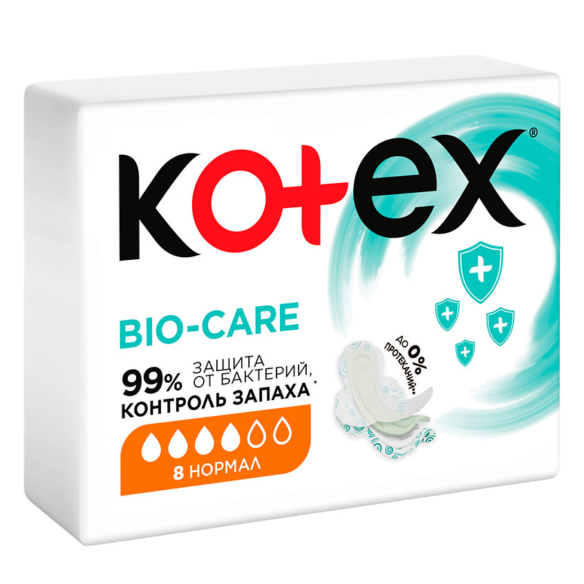 Изображение товара Прокладки гигиенические Kotex Bio-Care НОРМАЛ 8 шт для умеренных выделений