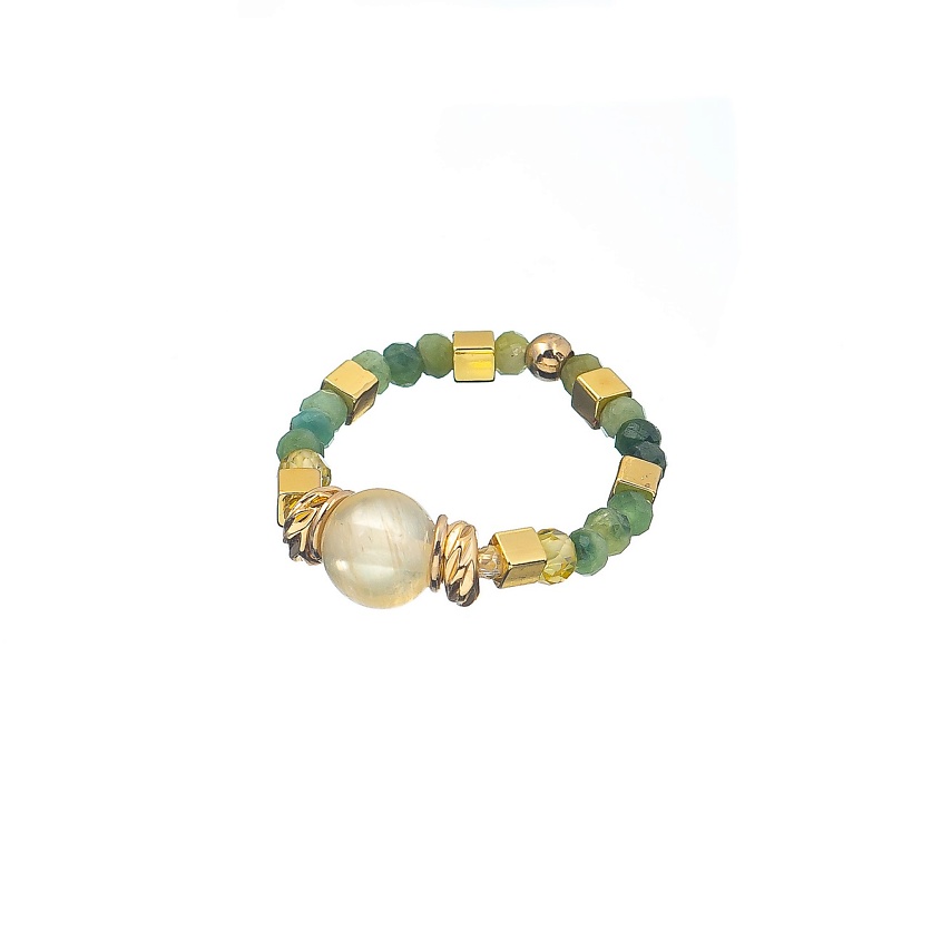 Изображение товара LANZEROTTI Кольцо Ispirazione, стрейч, гипсан, турмалин, шпинель, цвет: Золотой, 1 шт, размер: 18