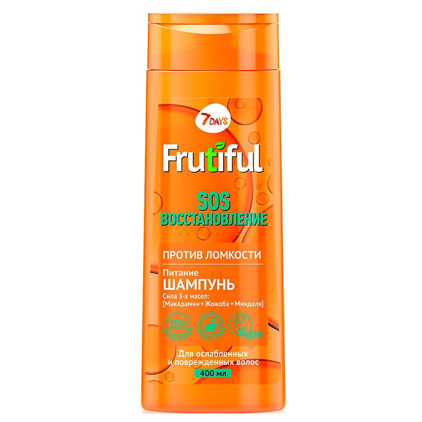 Изображение товара 7DAYS Шампунь для волос против ломкости SUPER ВОССТАНОВЛЕНИЕ FRUTIFUL, 400 мл